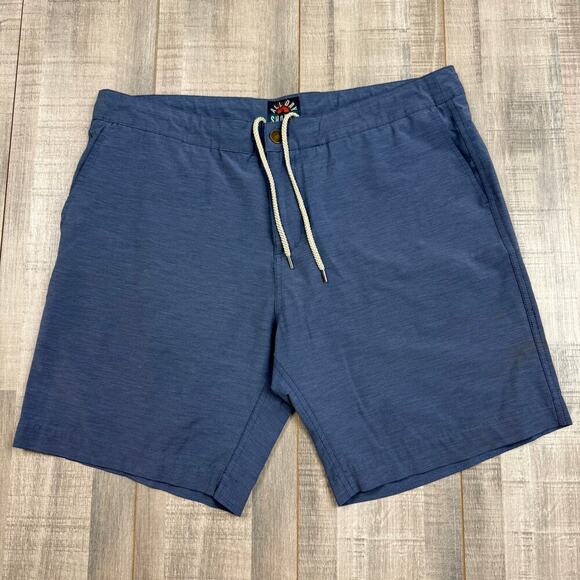 Faherty All Day Shorts Mens 38 Blue Drawstring Beach Summer Casual Pockets *READ - Picture 1 of 11
